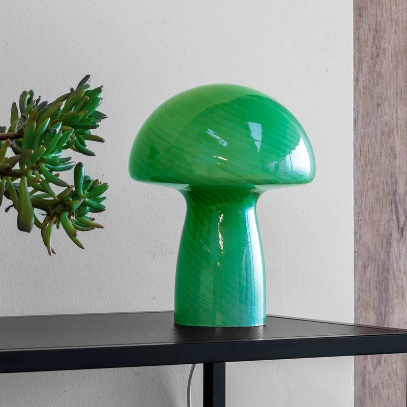Paddenstoel tafellamp, hoogte 23 cm, glas de Dyberg Larsen en Vert – photo produit 2 sur 3