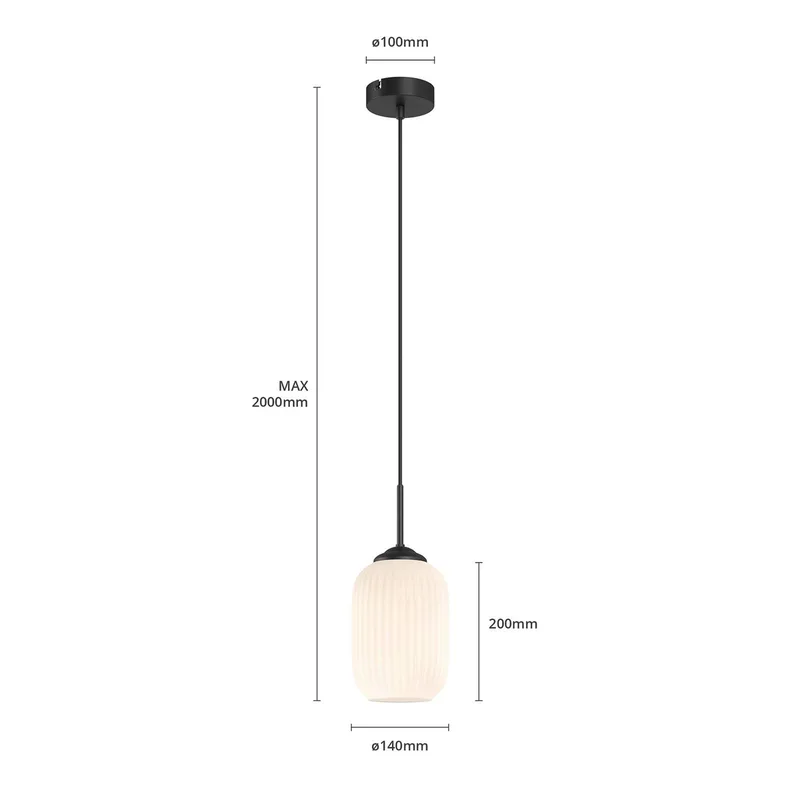 Riflet Suspension Opal D14 de Dyberg Larsen en Opaalwit, Noir – photo produit 3 sur 5