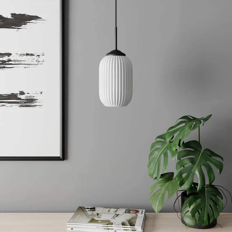 Riflet Suspension Opal D14 de Dyberg Larsen en Opaalwit, Noir – photo produit 2 sur 5