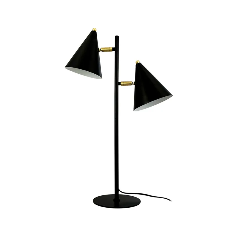 Rouen tafellamp, zwart, 2-lamps. Hoogte 64 cm by Dyberg Larsen – product photo