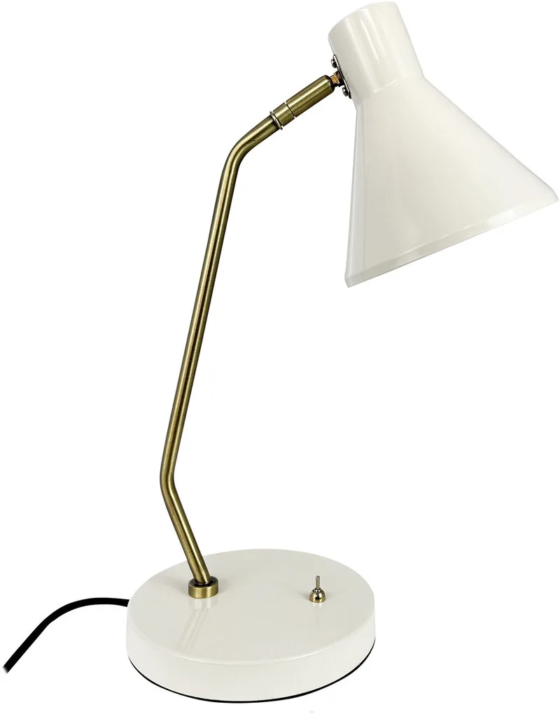 Lampe à poser Sleep Shiny White/Antique Brass de Dyberg Larsen en Blanc – photo produit 1 sur 4