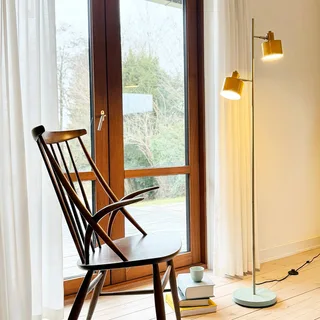 Lampe sur pied Ocean Curry/Turquoise de Dyberg Larsen en Jaune – photo produit 2 sur 5