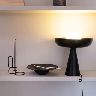 tafellamp Ava, zwart, metaal, hoogte 35 cm från Dyberg Larsen i Svart, Vit – produktbild 2 av 5
