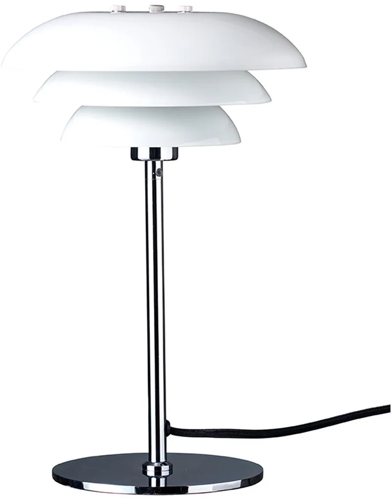 DL20 bordslampa glasskärm, krom från Dyberg Larsen i Opal, Krom – produktbild 1 av 2