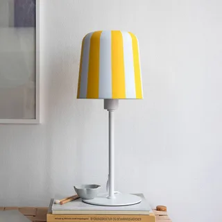 tafellamp Gry, geel/wit, hoogte 49,5 cm de Dyberg Larsen en Jaune, Blanc – photo produit 3 sur 5