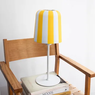 tafellamp Gry, geel/wit, hoogte 49,5 cm de Dyberg Larsen en Jaune, Blanc – photo produit 2 sur 5