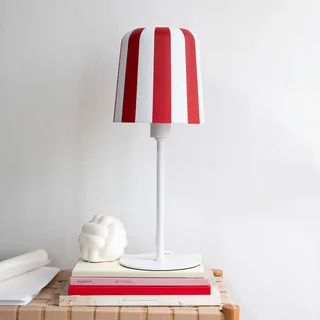 tafellamp Gry, rood/wit, hoogte 49,5 cm, metaal fra Dyberg Larsen i Rød, Hvid – produktbillede 2 af 5