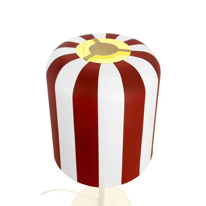 tafellamp Gry, rood/wit, hoogte 49,5 cm, metaal fra Dyberg Larsen i Rød, Hvid – produktbillede 3 af 5