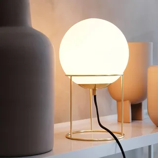 tafellamp Madrid, opaal/messingkleurig, 34 cm fra Dyberg Larsen i Opaal, Messing – produktbillede 1 af 5