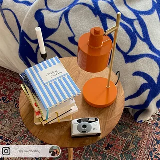 Tafellamp oranje/messing metaal H43 cm D20,5 cm Ocean fra Dyberg Larsen i Orange, Messing – produktbillede 5 af 5