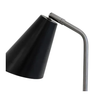 tafellamp Oswald, zwart/staal, hoogte 40 cm från Dyberg Larsen i Svart, Geborsteld staal – produktbild 3 av 3