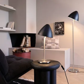 Oulu Tischleuchte Black/Brushed Steel von Dyberg Larsen in Schwarz, Geborsteld staal – Produktfoto 5 von 5