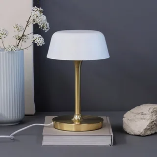 Valencia tafellamp, wit/messing, hoogte 30 cm von Dyberg Larsen in Weiß, Messing – Produktfoto 1 von 2