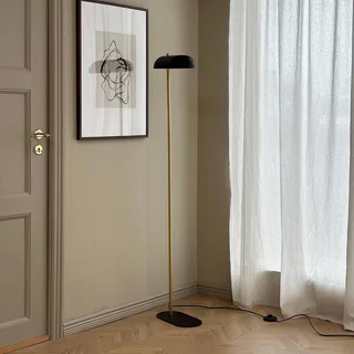 vloerlamp Arch, zwart/messing, 143 cm fra Dyberg Larsen i Sort, Messing – produktbillede 2 af 5
