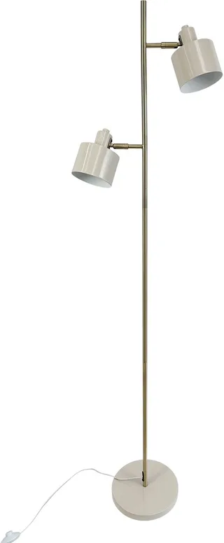Golvlampa Ocean, beige och mässing, metall, H160 cm D42,5 cm från Dyberg Larsen i Beige, Mässing – produktbild 1 av 5