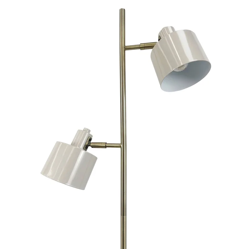 Golvlampa Ocean, beige och mässing, metall, H160 cm D42,5 cm från Dyberg Larsen i Beige, Mässing – produktbild 3 av 5