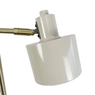 Golvlampa Ocean, beige och mässing, metall, H160 cm D42,5 cm från Dyberg Larsen i Beige, Mässing – produktbild 4 av 5