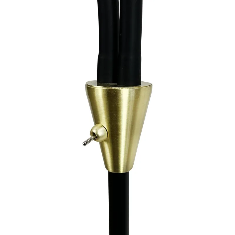 vloerlamp Lilje, zwart, hoogte 135 cm, 2-lamps. från Dyberg Larsen i Svart, Mässing – produktbild 3 av 4