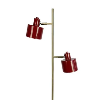 vloerlamp Ocean, donkerrood, 160 cm, 2-lamps fra Dyberg Larsen i Donkerrood, Messing – produktbillede 3 af 5