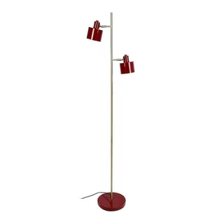 vloerlamp Ocean, donkerrood, 160 cm, 2-lamps fra Dyberg Larsen i Donkerrood, Messing – produktbillede 2 af 5