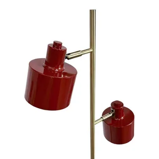 vloerlamp Ocean, donkerrood, 160 cm, 2-lamps fra Dyberg Larsen i Donkerrood, Messing – produktbillede 4 af 5