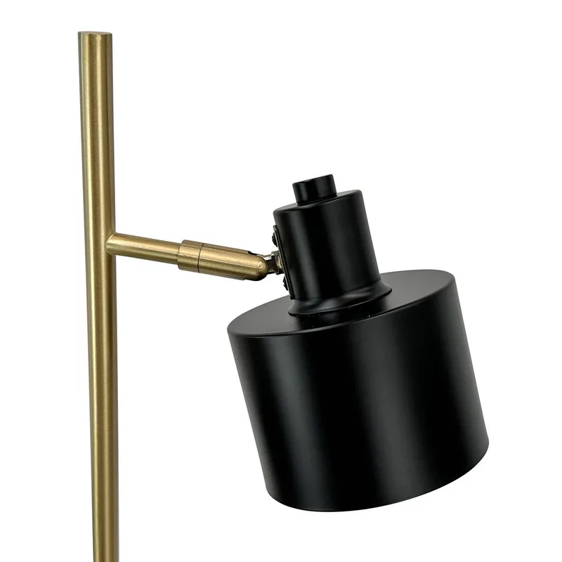 vloerlamp Ocean, zwart/messing, 2-lamps van Dyberg Larsen in Zwart, Messing – productfoto 4 van 4