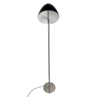 vloerlamp Oulu, zwart/staal, hoogte 128 cm fra Dyberg Larsen i Sort, Geborsteld staal – produktbillede 4 af 5