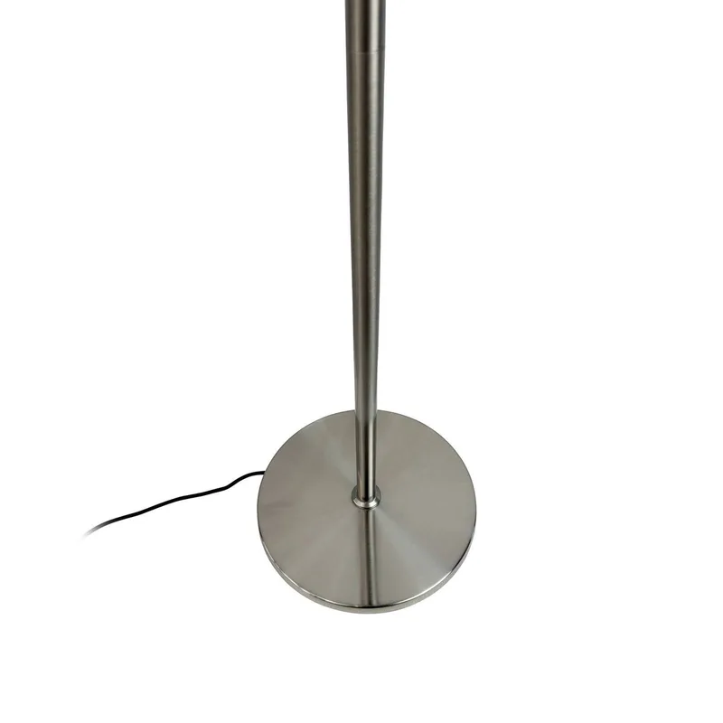 vloerlamp Oulu, zwart/staal, hoogte 128 cm fra Dyberg Larsen i Sort, Geborsteld staal – produktbillede 3 af 5
