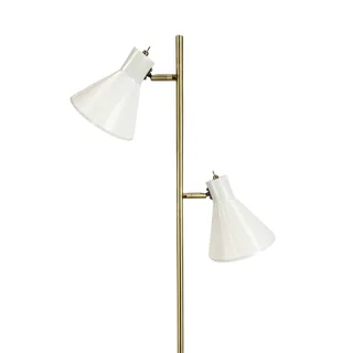 Lampe sur pied Sleep Shiny White/Antique Brass de Dyberg Larsen en Kittweiß – photo produit 3 sur 5