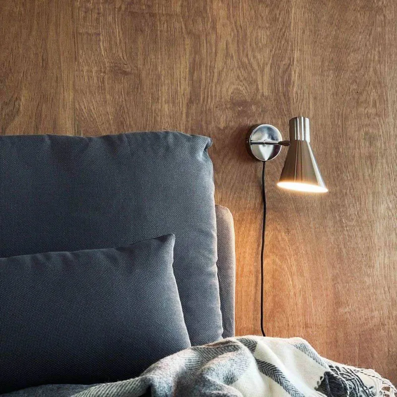 wandlamp DL12, kabel, E27, metaal fra Dyberg Larsen i Krom – produktbillede 4 af 5