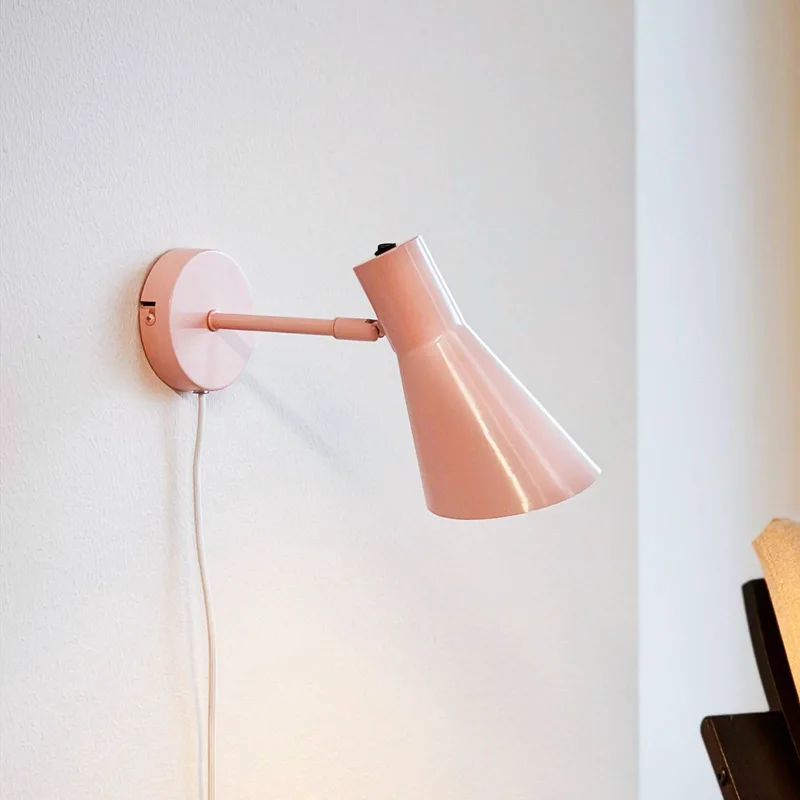 wandlamp DL12, kabel, E27, metaal by Dyberg Larsen in Pink – product photo 1 of 5