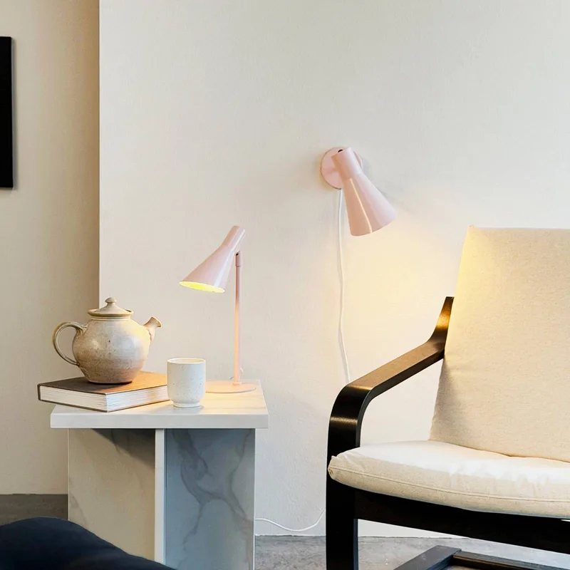 wandlamp DL12, kabel, E27, metaal by Dyberg Larsen in Pink – product photo 4 of 5