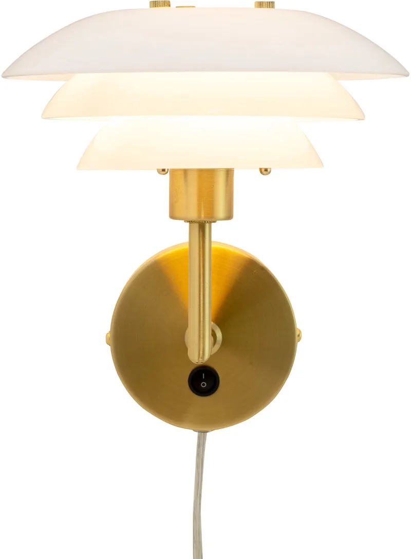 DL20 Wandleuchte Opal/Brass von Dyberg Larsen in Opal, Messing – Produktfoto 1 von 2