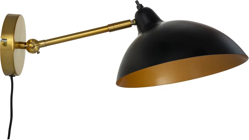 Futura Wandleuchte Antique Brass von Dyberg Larsen in Schwarz – Produktfoto