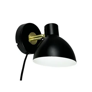 wandlamp Lilje, zwart, Ø 16 cm, metaal från Dyberg Larsen i Svart, Mässing – produktbild 3 av 3
