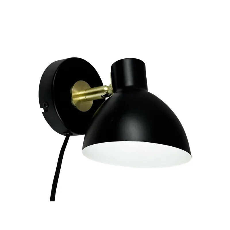 wandlamp Lilje, zwart, Ø 16 cm, metaal från Dyberg Larsen i Svart, Mässing – produktbild 3 av 3