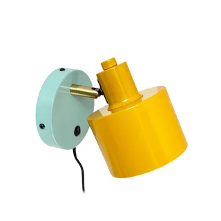 wandlamp Ocean, curry/turkoois, uitsteek 21 cm från Dyberg Larsen i Curry, Mässing, Turkos – produktbild 4 av 4