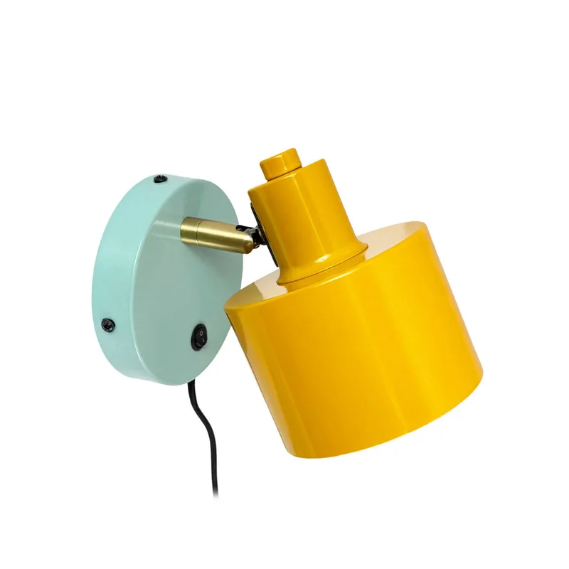 wandlamp Ocean, curry/turkoois, uitsteek 21 cm från Dyberg Larsen i Curry, Mässing, Turkos – produktbild 4 av 4
