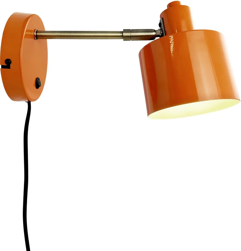 Wandlamp oranje/messing metaal H11,5 cm D11,5 cm Ocean från Dyberg Larsen i Orange, Mässing – produktbild 1 av 4