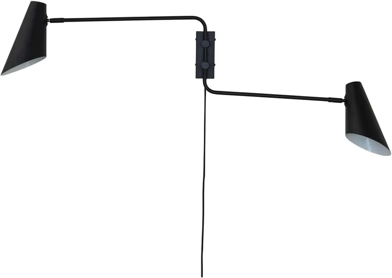 Wandleuchte Cale, schwarz, Metall, H46 cm D14,6 cm von Dyberg Larsen in Schwarz – Produktfoto 1 von 5