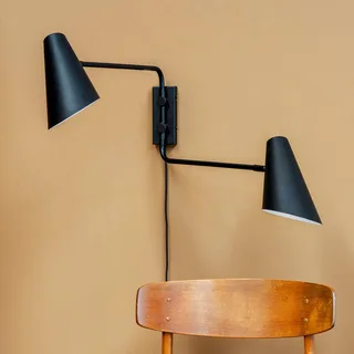 Wandleuchte Cale, schwarz, Metall, H46 cm D14,6 cm von Dyberg Larsen in Schwarz – Produktfoto 2 von 5