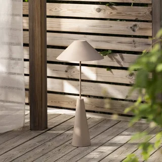 Accu-buiten vloerlamp Cannes, IP54 de Globen Lighting en Beige – photo produit 3 sur 5