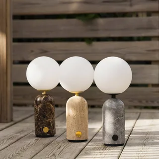 Accu-tafellamp Torrano, marmer bruin by Globen Lighting in Bruin gemarmerd, Opaalwit – product photo 5 of 5
