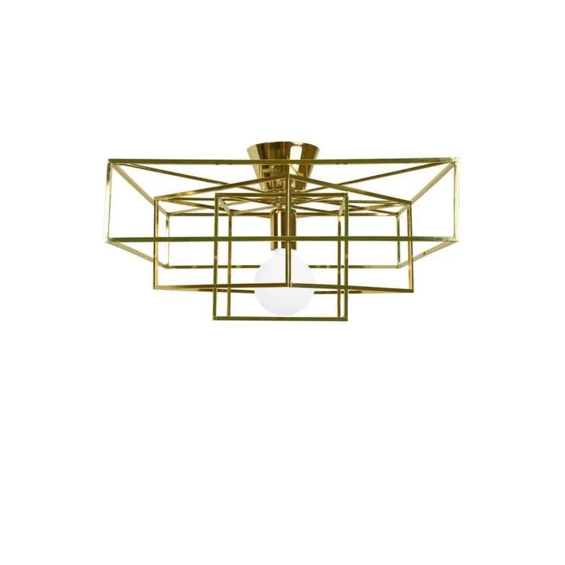 Cube Plafondlamp Brass van Globen Lighting – productfoto