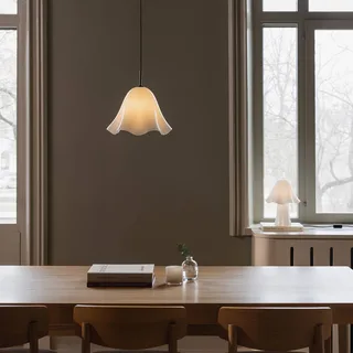 hanglamp Bello, wit, Ø 30 cm glas van Globen Lighting in Wit, Brons – productfoto 2 van 5
