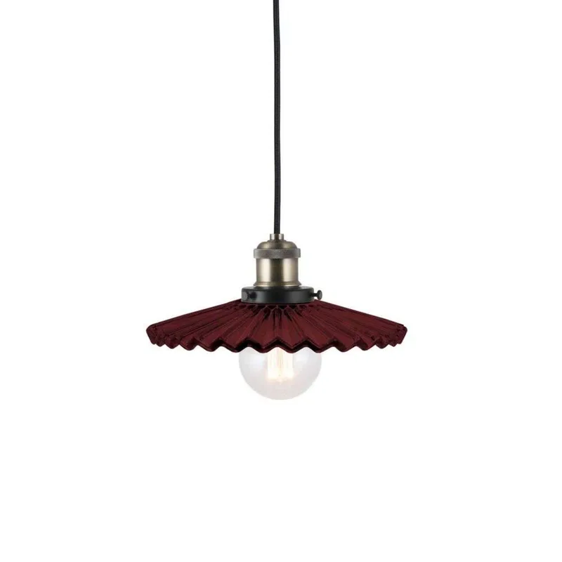 Suspension Cobbler Ø25cm Bourgogne de Globen Lighting en Donkerrood, Antiek messing – photo produit 2 sur 5