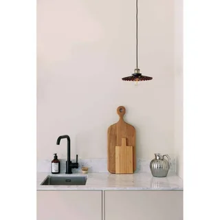 Suspension Cobbler Ø25cm Bourgogne de Globen Lighting en Donkerrood, Antiek messing – photo produit 4 sur 5