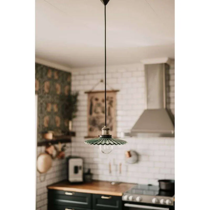hanglamp COBBLER, groen, Ø 25 cm från Globen Lighting i Grön, Antiek messing – produktbild 2 av 5