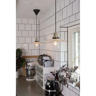 hanglamp COBBLER, helder, Ø 25 cm van Globen Lighting in Helder, Antiek messing – productfoto 1 van 4