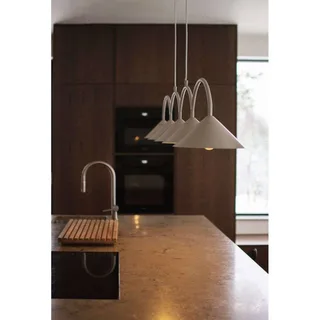 CURVE 5 pendant lamp, 5 lamps, 165 cm by Globen Lighting in Beige – product photo 2 of 3